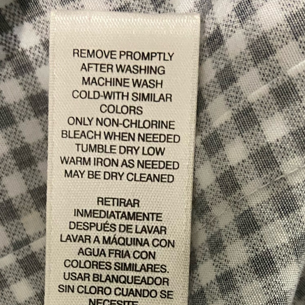 Chico’s Wrinkle Resistant 100% Cotton Fun Black and White Checked Top, Sz Medium - Picture 6 of 11